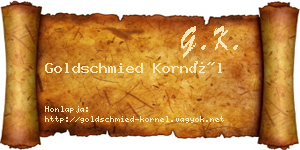Goldschmied Kornél névjegykártya